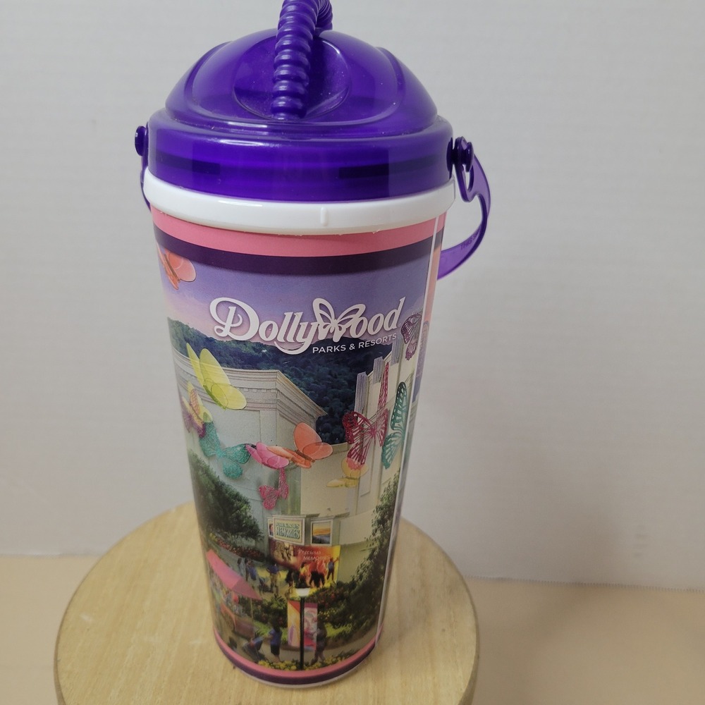 Dollywood The Dolly Parton Experience Souvenir Tumbler Cup with Lid Straw Handle